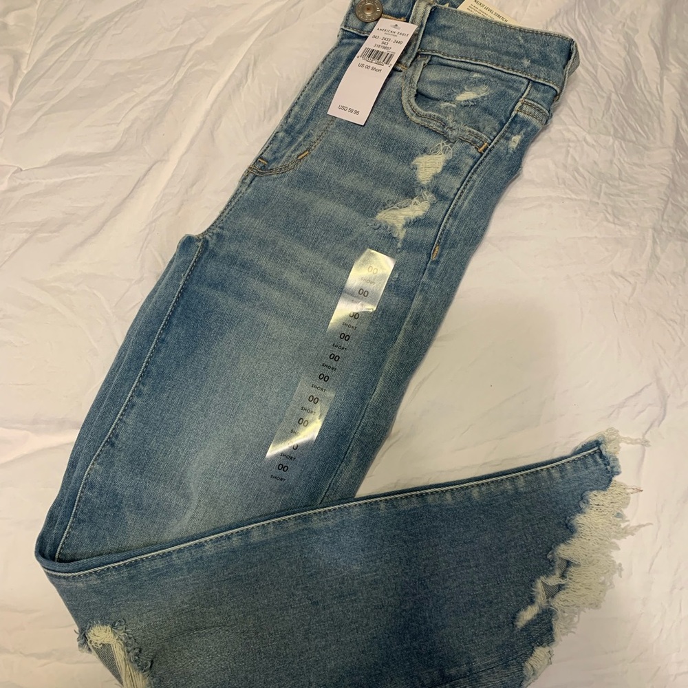 AE high waist jegging with detailed hem size 00S